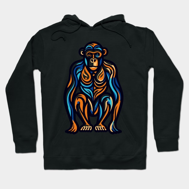 Pop art monkey illustration. cubism illustration of monkey Hoodie by gblackid